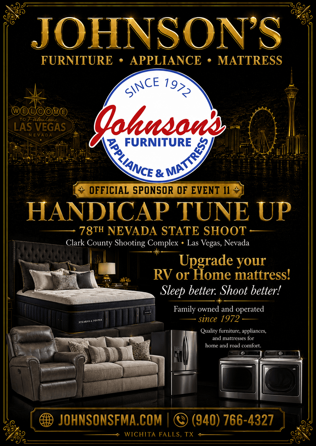 Johnson's Furniture, Appliance & Mattress — Event sponsor full-page ad