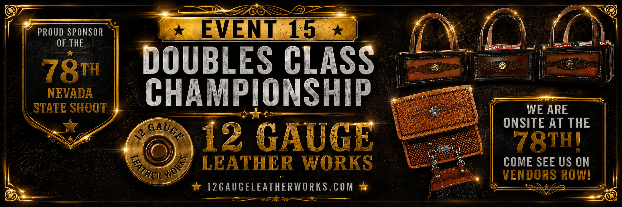 12 Gauge Leather Works — Event sponsor banner