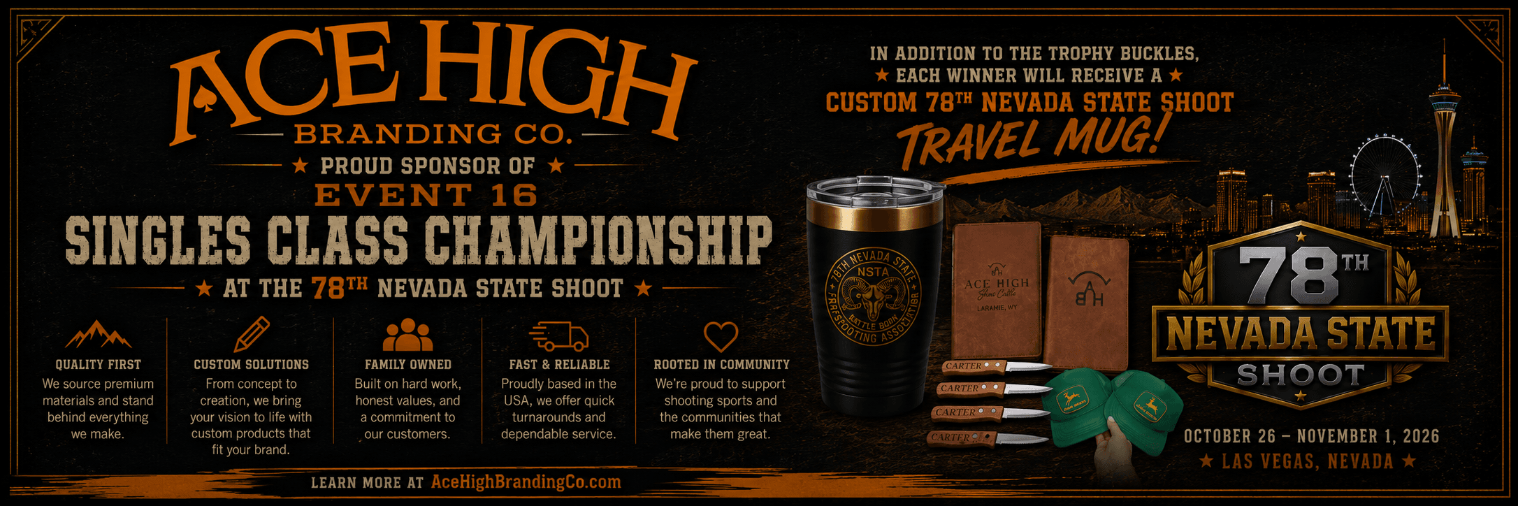 Ace High Branding Co. — Event sponsor banner