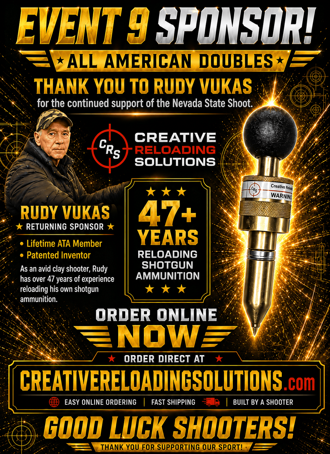 Creative Reloading Solutions — Event sponsor full-page ad